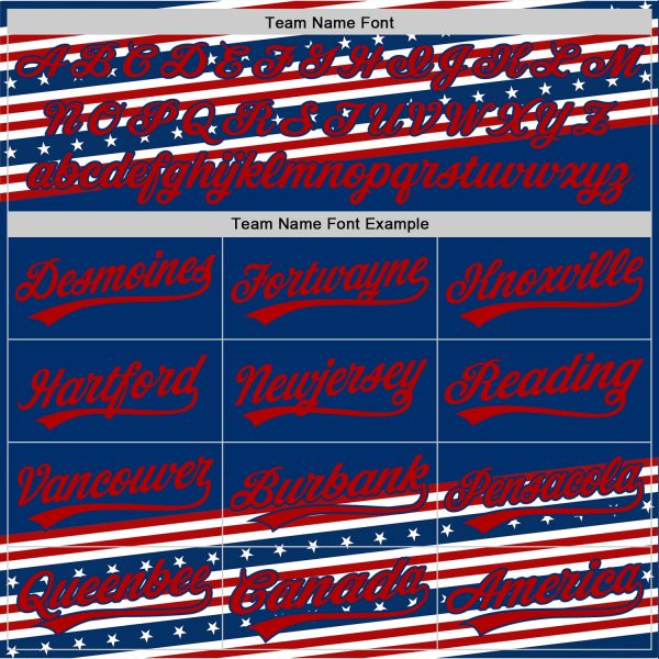 Custom US Navy Blue Red 3D American Flag And Star Authentic Baseball Jersey - Image 4