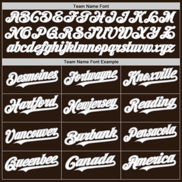 Custom Brown White-Gray 3 Colors Arm Shapes Authentic Baseball Jersey - Image 5