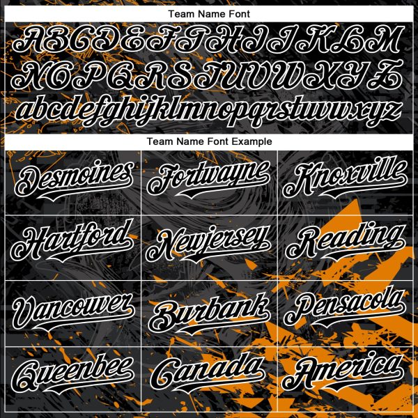 Custom Black Orange-White Tuna Fish Fishing 3D Bomber Full-Snap Varsity Letterman Hoodie Jacket - Image 4