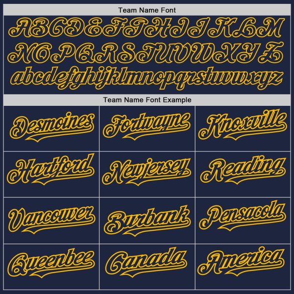Custom Navy Gold Authentic Raglan Sleeves Baseball Jersey - Image 4