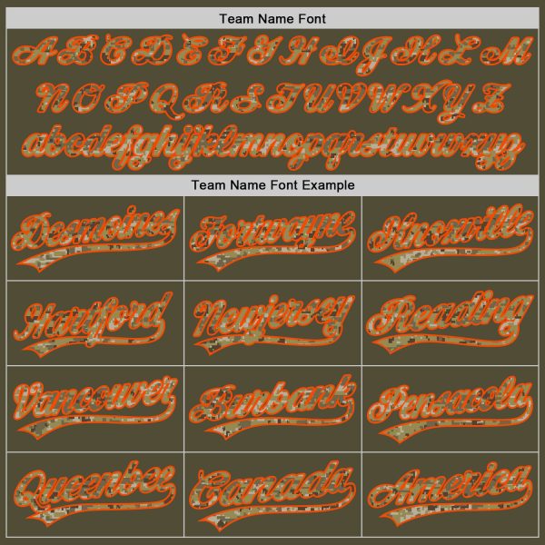 Custom Olive Camo-Orange Salute To Service Two-Button Unisex Softball Jersey - Image 4