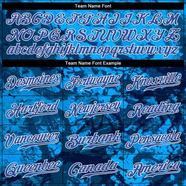 Custom Graffiti Pattern Royal-White 3D Authentic Baseball Jersey - Image 4