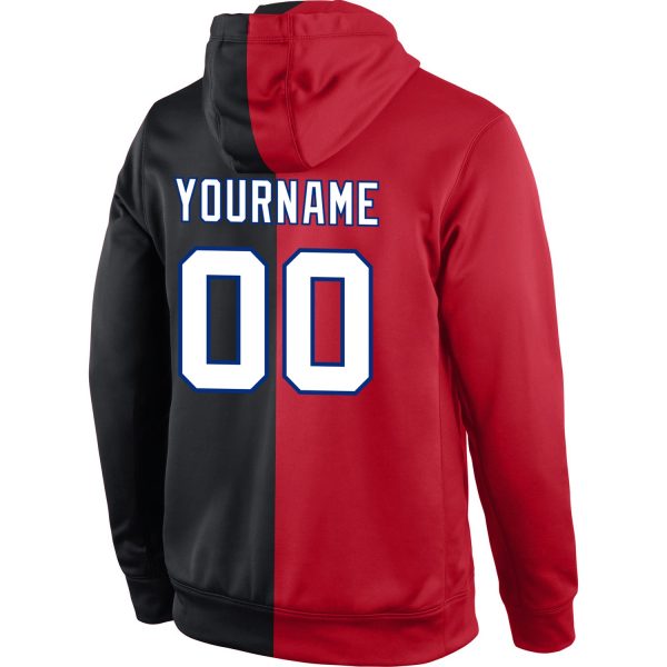 Custom Stitched Red White-Black Split Fashion Sports Pullover Sweatshirt Hoodie - Image 3